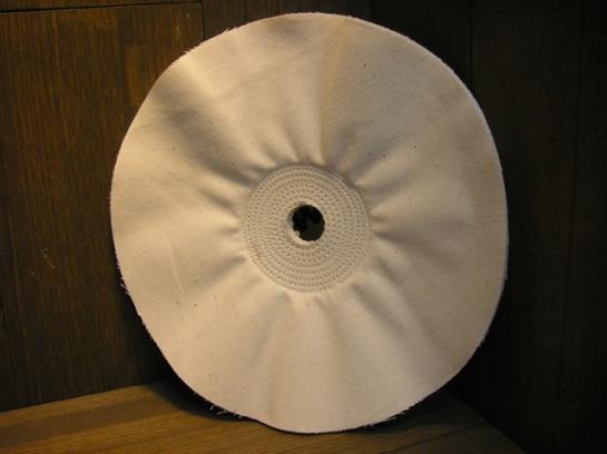 #248-1 ピアノ外装磨き用バフ(金巾中渦巻き)230ΦX25枚合わせ