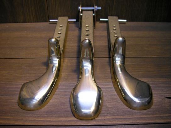 #298W/H UPペダル 角型(中ペダル金具付き)3本セット/UP Pedal,Square W/Center Pedal Hook