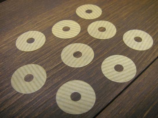 #F9 紙パンチングF9(100枚入)/Paper punching(100pcs)  0.06tX20Φ 茶シマ