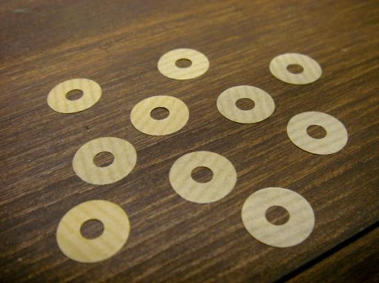 #B9 紙パンチングB9(100枚入)/Paper punching(100pcs)  0.06tX12Φ 茶シマ