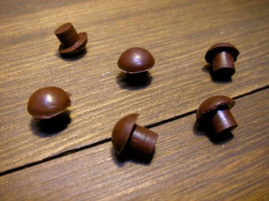 #271-8W ゴムボタン #8 茶 GP屋根 小 その他(10個入り)